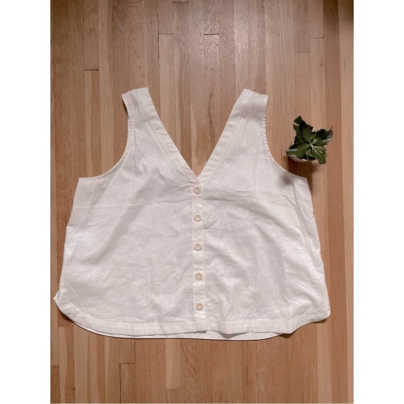 Madewell linen tank with button up back size 1x - Picture 2 of 2